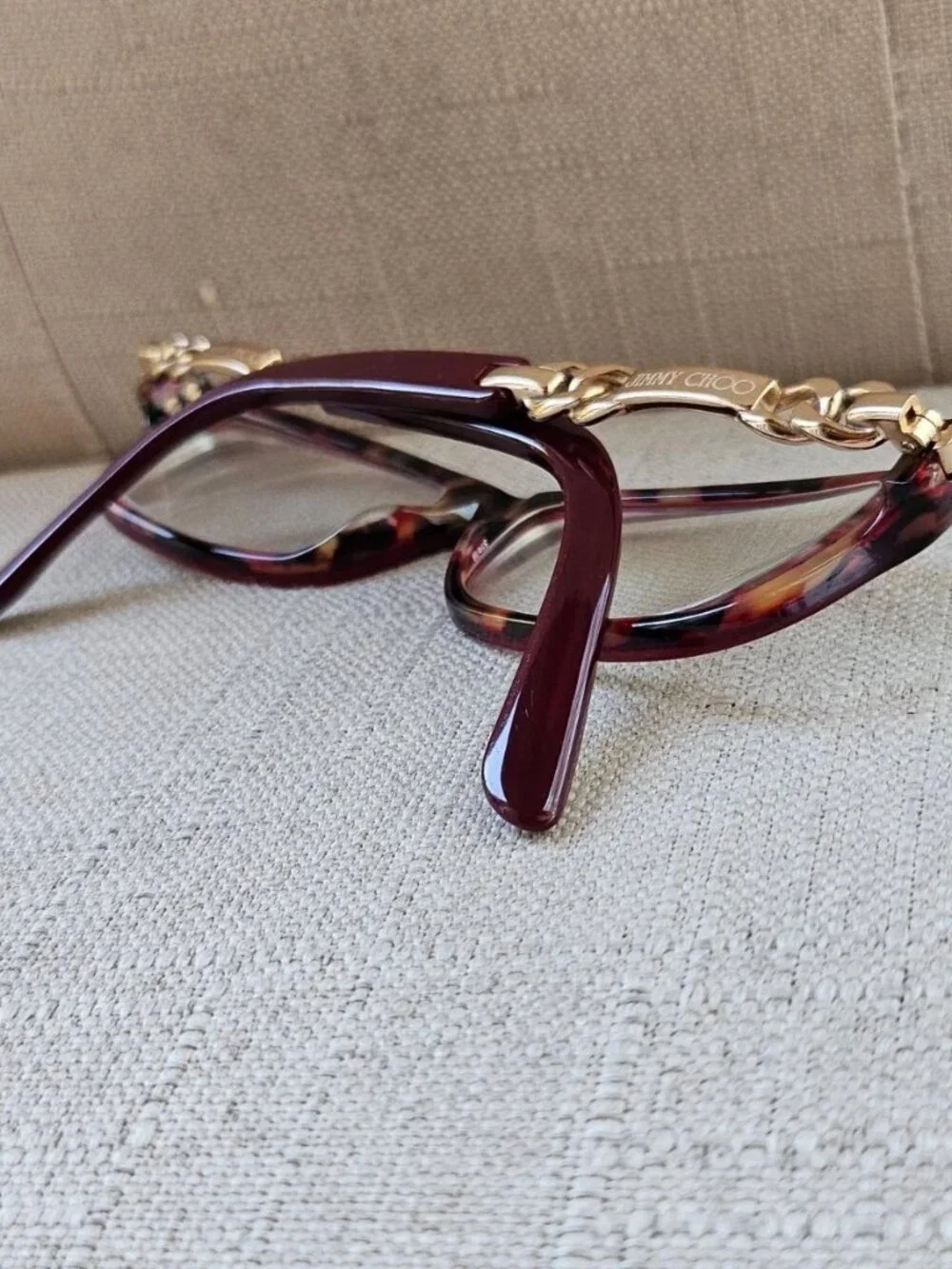 Vintage Jimmy Choo Women Eyeglasses Frame 8RO Eyewear Red Tortoise Glasses Italy